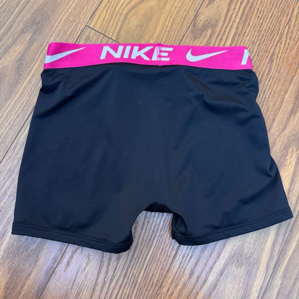 Nike Pro Dri-FIT Kids Compression Shorts 2-Pack Black Pink Yellow Size Medium M - Picture 11 of 11